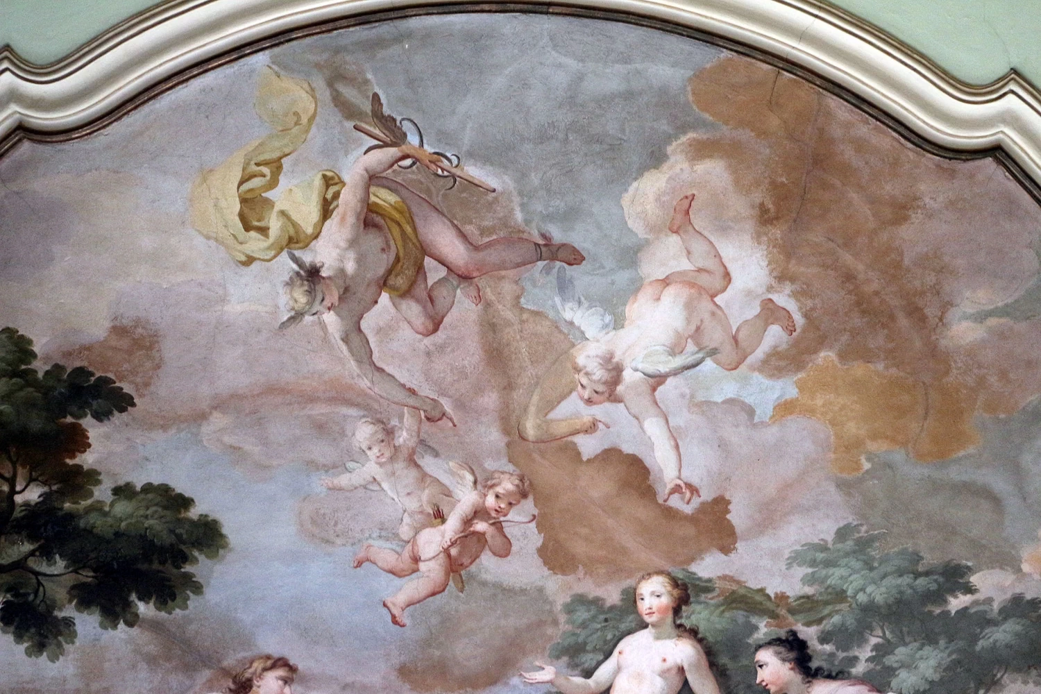Paris da il pomo a Venere - Palazzo dei Cerretani , Firenze, dettaglio